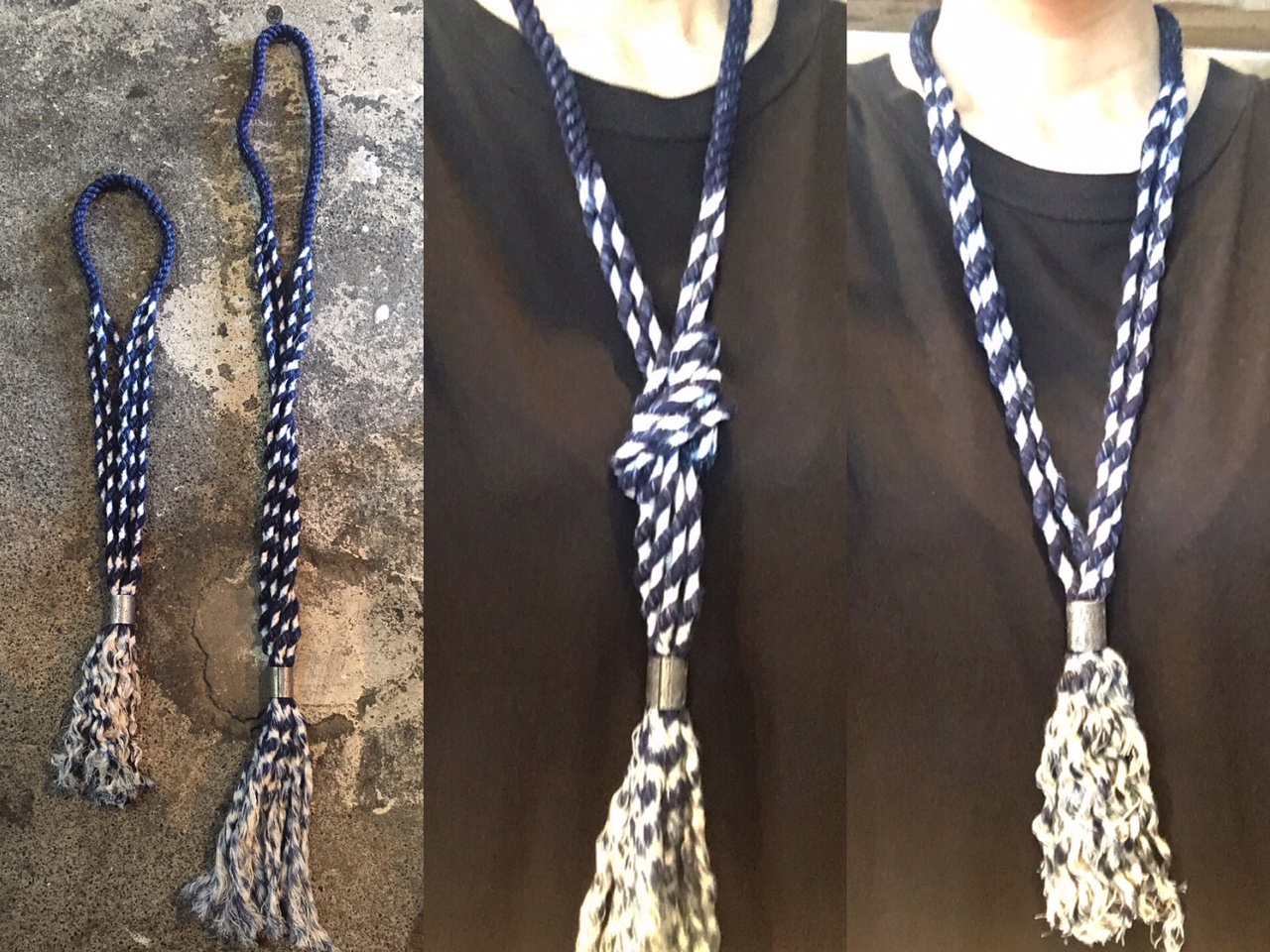cotton rope indigo necklace:kapital